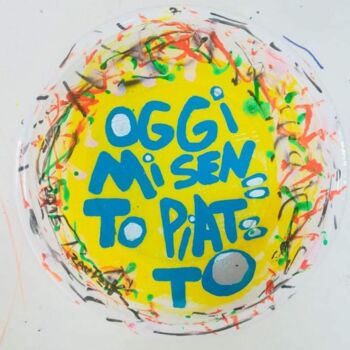 Painting titled "Oggi mi sento piatto" by Marco Zautzik, Original Artwork, Acrylic