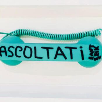 Collagen mit dem Titel "Ascoltati" von Marco Zautzik, Original-Kunstwerk, Collagen
