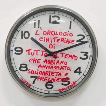 Design intitolato "L'orologio cimiteri…" da Marco Zautzik, Opera d'arte originale, Acrilico