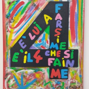 Painting titled "E' il 4 che si fa i…" by Marco Zautzik, Original Artwork, Acrylic