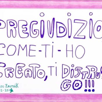 Disegno intitolato "Pregiudizio come ti…" da Marco Zautzik, Opera d'arte originale, Pennarello