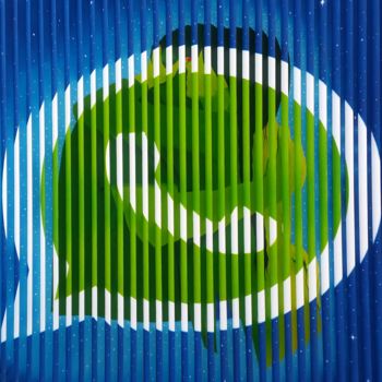 Schilderij getiteld "Amanti whatsapp" door Marco Aurelio Zerilli, Origineel Kunstwerk, Olie