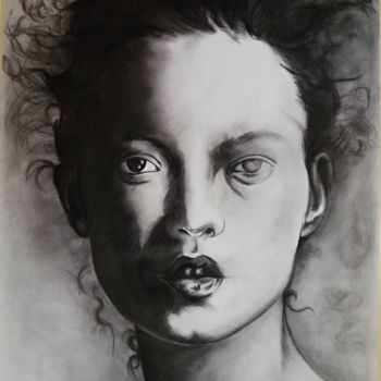 Zeichnungen mit dem Titel "Kate Moss" von Marcos Aranda, Original-Kunstwerk, Graphit