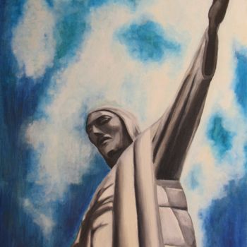 Peinture intitulée "o cristo redentor" par Tyler Durden, Œuvre d'art originale, Huile