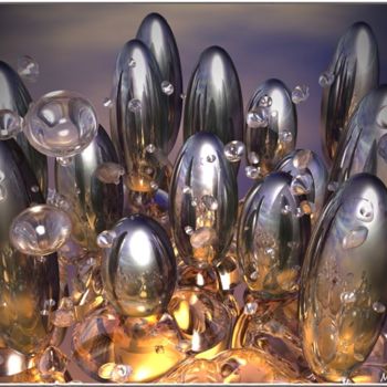 Artes digitais intitulada "Bolhas e mais bolhas" por Marco Ferro, Obras de arte originais, Modelagem 3D