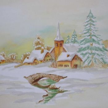 Schilderij getiteld "Paysage D'hiver" door Marcoh, Origineel Kunstwerk