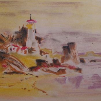 Painting titled "Marine , la plage l…" by Marcoh, Original Artwork