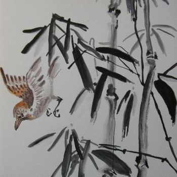 Schilderij getiteld "Bambous" door Marcoh, Origineel Kunstwerk