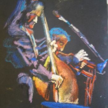 Drawing titled "Bassiste et Trompet…" by Marcoh, Original Artwork