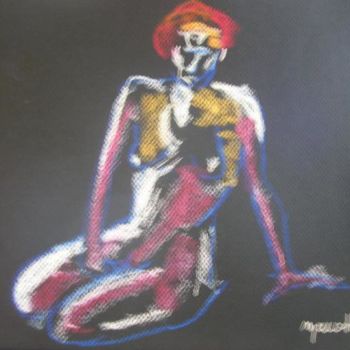 Tekening getiteld "Femme colorèe" door Marcoh, Origineel Kunstwerk