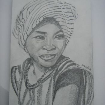 Drawing titled "femme Africaine '(…" by Marcoh, Original Artwork