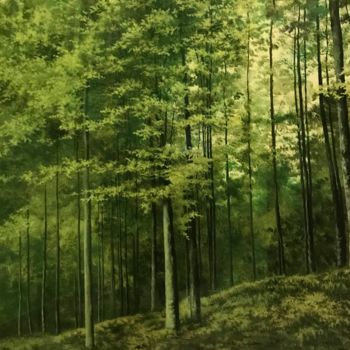 Pittura intitolato "Foresta" da Marco Panicali, Opera d'arte originale, Olio