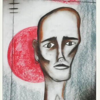 Рисунок под названием "Pensante" - Marcos Bastos, Подлинное произведение искусства, Древесный уголь