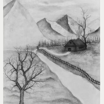 Drawing titled "Nature" by Marcos Bastos, Original Artwork, Charcoal