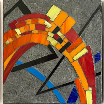 Collages intitolato "Porte des étoiles" da Marcos De Oliveira Sousa, Opera d'arte originale, Mosaico Montato su Pannello di…