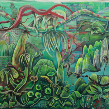 Peinture intitulée "Visão do vale" par Marcos Tabbal, Œuvre d'art originale, Acrylique