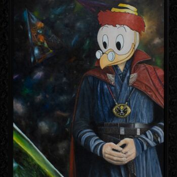 Malarstwo zatytułowany „Doctor Gearloose St…” autorstwa Marco Santos, Oryginalna praca, Olej Zamontowany na Drewniana rama n…