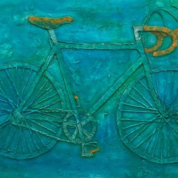 Peinture intitulée "Bicicleta" par Marcos Sánchez, Œuvre d'art originale, Acrylique
