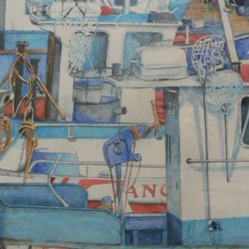 Malarstwo zatytułowany „bateau de pêche 4” autorstwa Marc Rabal, Oryginalna praca