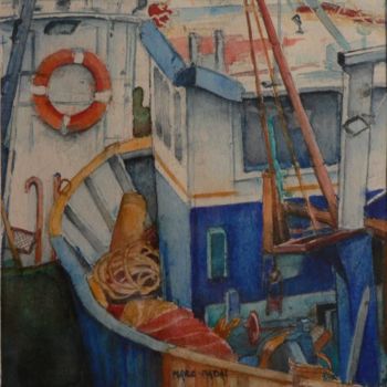Peinture intitulée "bateau de pêche 13" par Marc Rabal, Œuvre d'art originale
