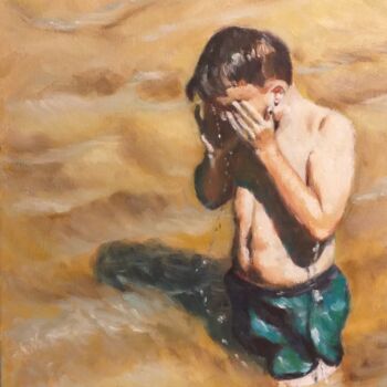 Pittura intitolato "Après la vague." da Marc Sellam, Opera d'arte originale, Olio