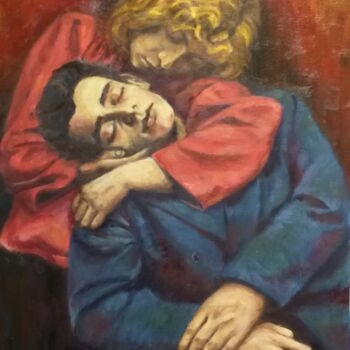 Peinture intitulée "Dans tes bras." par Marc Sellam, Œuvre d'art originale, Huile Monté sur Châssis en bois