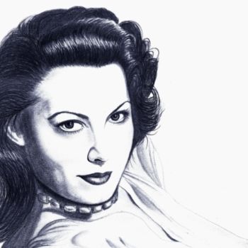 Dessin intitulée "Ava Gardner" par Marcurell, Œuvre d'art originale, Autre