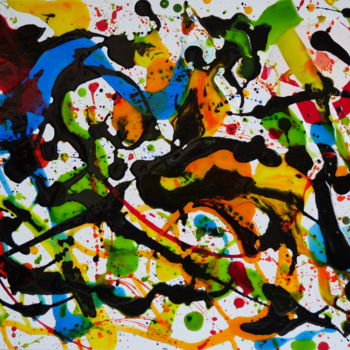 Painting titled "Lunes intranquilles…" by Nestor, Original Artwork, Ink