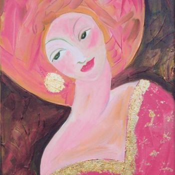 Painting titled "LADY 4" by Leslie Marcus, Original Artwork, Oil