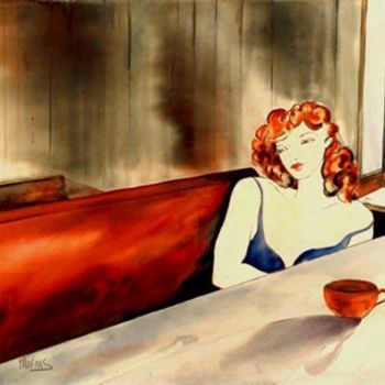 Painting titled "CAFE AU LAIT" by Leslie Marcus, Original Artwork, Oil