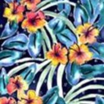 Painting titled "PLUMERIAS" by Leslie Marcus, Original Artwork