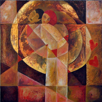 Malerei mit dem Titel "LOVE II" von Leslie Marcus, Original-Kunstwerk, Öl