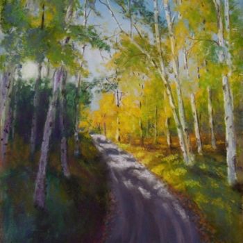 Painting titled "Aspen Lit Trail" by Marcus Moller, Original Artwork