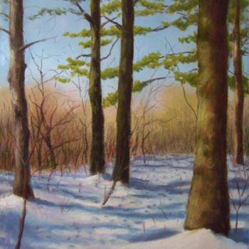 Painting titled "Pines in Winter" by Marcus Moller, Original Artwork