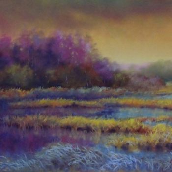Painting titled "Frosty Morning Marsh" by Marcus Moller, Original Artwork