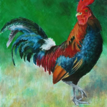 Painting titled "Some Kinda Rooster" by Marcus Moller, Original Artwork, Other