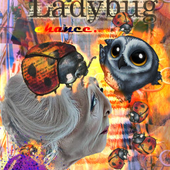 Digitale Kunst getiteld "Ladybug   ©2019" door Geny Chanteline, Origineel Kunstwerk, Digitaal Schilderwerk