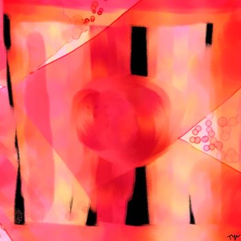 Digitale Kunst mit dem Titel "Voile rouge" von Tyn, Original-Kunstwerk, Digitale Malerei