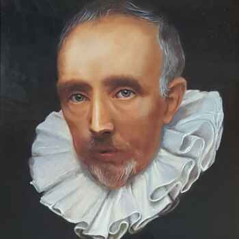 Schilderij getiteld "portret szlachcica" door Marek Klaryska, Origineel Kunstwerk, Olie