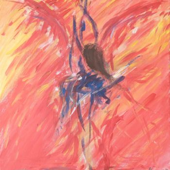 Peinture intitulée "Ballerina on fire" par Marek Kováč, Œuvre d'art originale, Acrylique