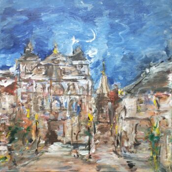 Painting titled "Church of the Holy…" by Marek Kováč, Original Artwork, Acrylic