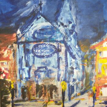 Painting titled "Franciscan Church" by Marek Kováč, Original Artwork, Acrylic