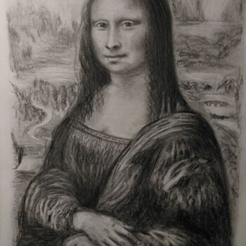 Drawing titled ""Mona Lisa"" by Marek Spetel, Original Artwork, Pencil Mounted on Plexiglass