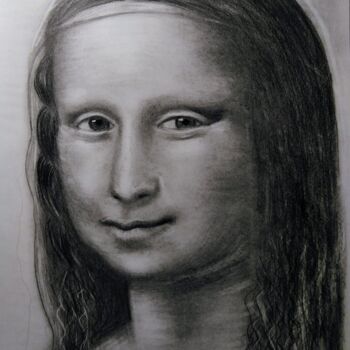 Tekening getiteld "Mona Lisa" door Marek Spetel, Origineel Kunstwerk, Potlood Gemonteerd op Plexiglas