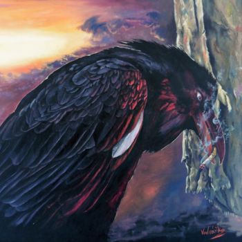 Pintura intitulada "Raven Mel" por Marek Vodvářka, Obras de arte originais, Óleo