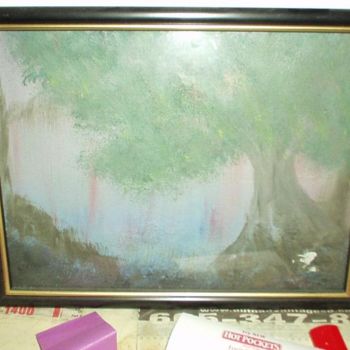 Painting titled "haunted pond" by Marell Moore, Original Artwork