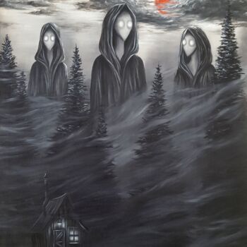 Painting titled "Nightmare" by Maretta Elsalieva, Original Artwork, Oil