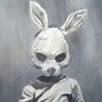Painting titled "Creepy Rabbit" by Maretta Elsalieva, Original Artwork, Oil