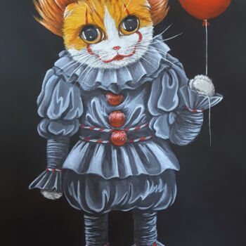 Pittura intitolato "Clown Pennywise" da Maretta Elsalieva, Opera d'arte originale, Acrilico