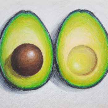 Peinture intitulée "Avocado" par Maretta Elsalieva, Œuvre d'art originale, Pastel